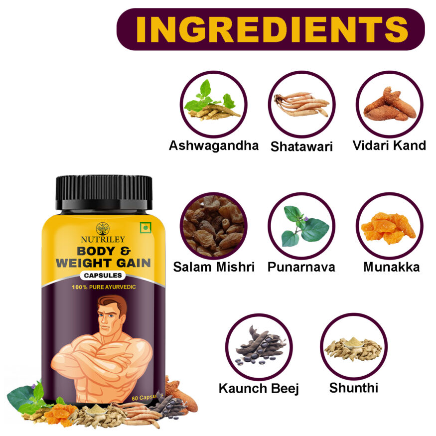 CRD Ayurveda Body & Weight Gain Capsules (60 Capsules) CRD Ayurveda